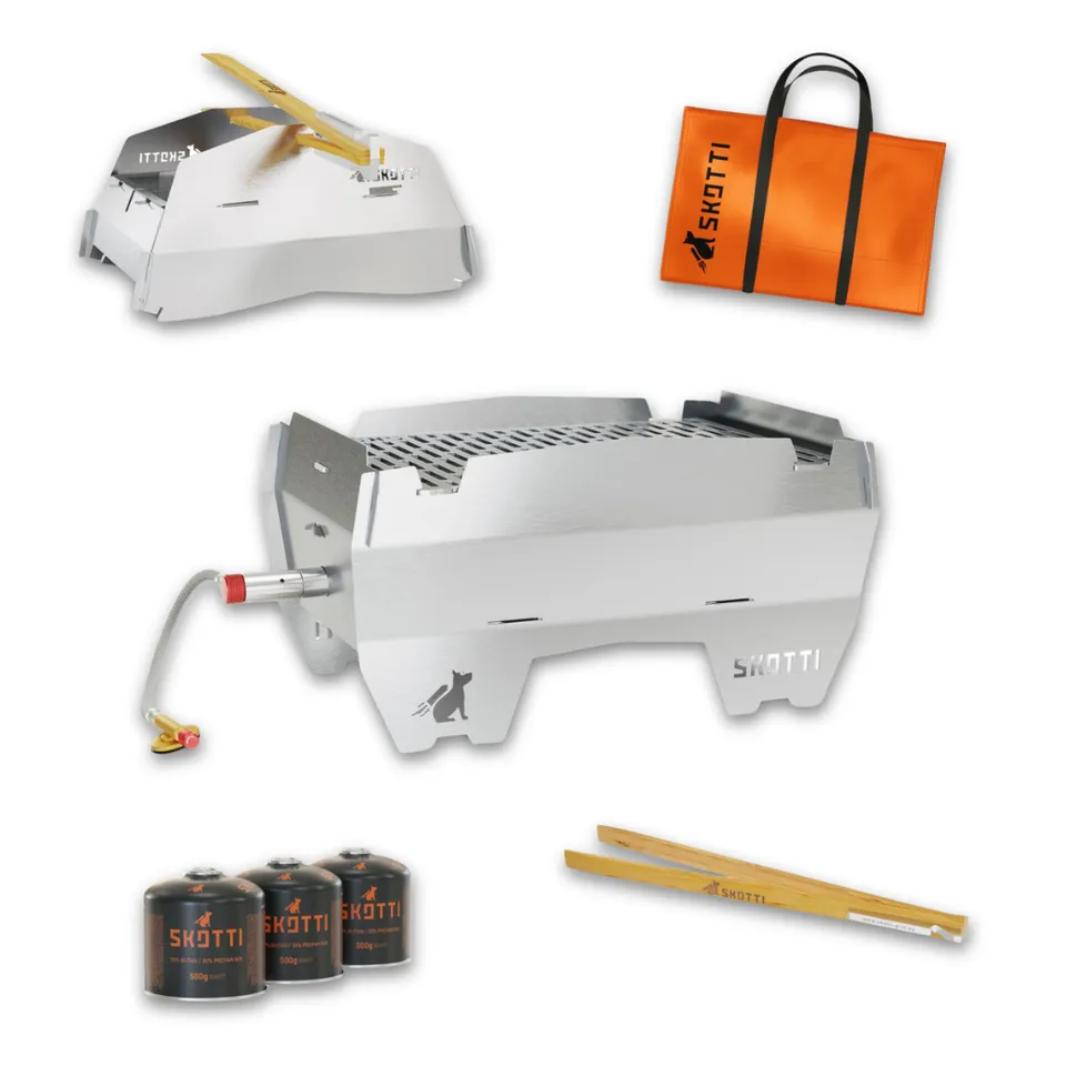 skotti-starter-bundle-gasgrill-set-mit-grill-cap-tongs-und-3x-gas image 1