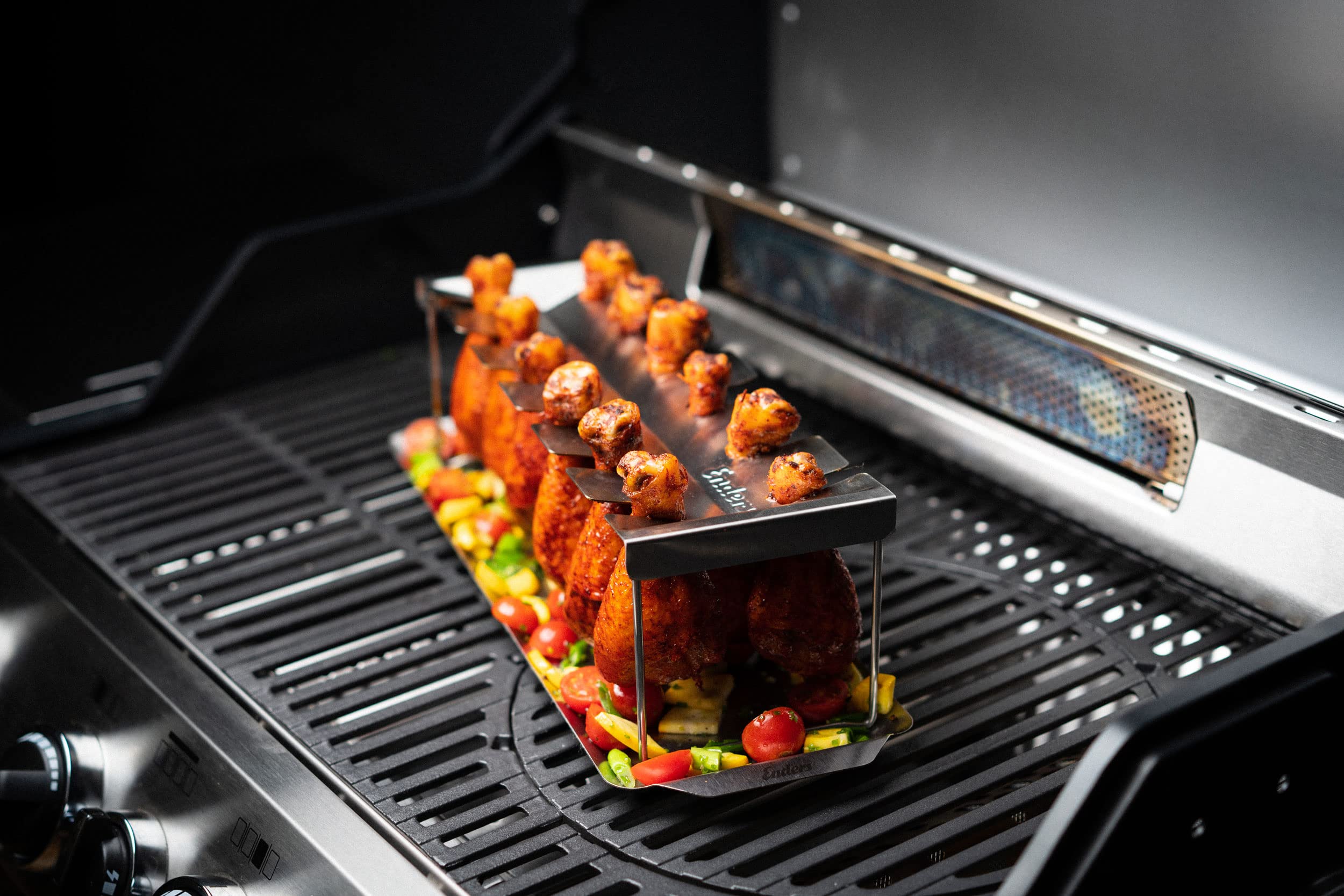 enders-chicken-wing-halter-8806-edelstahl-f-r-12-chicken-wings-mit-abtropfschale image 2