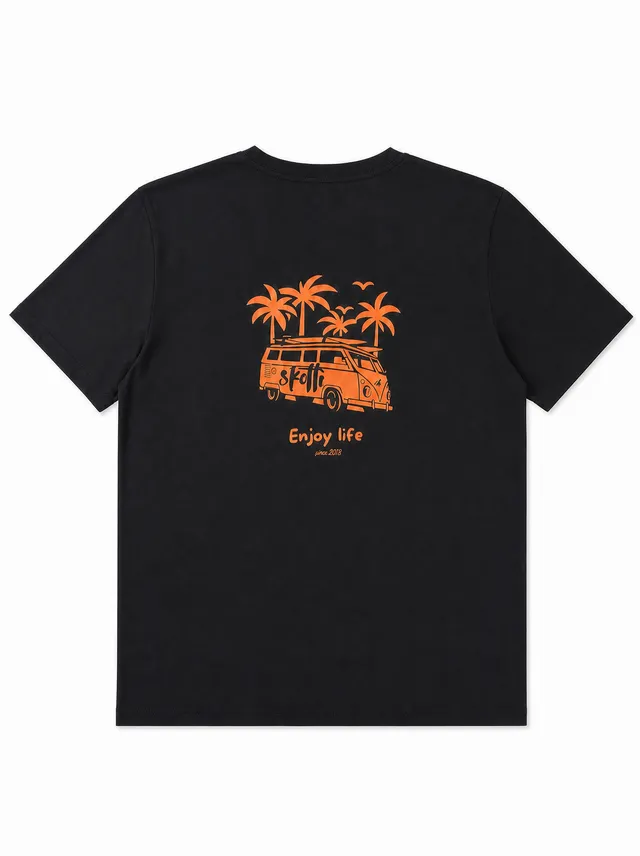 skotti-enjoy-life-t-shirt-bio-baumwolle-mit-logo-front-und-r-ckenprint image 1
