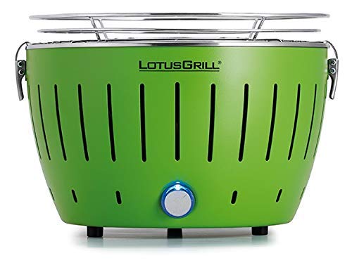 lotusgrill-s-small-kompakt-holzkohle-tischgrill-limettengr-n-raucharm image 2