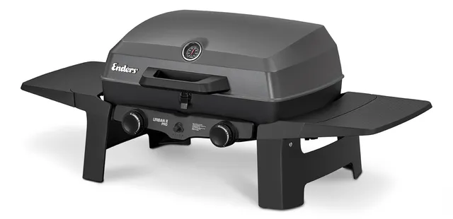 enders-urban-ii-pro-gasgrill-tischgrill-2-brenner-edelstahl-mit-gusseisen-wender image 1