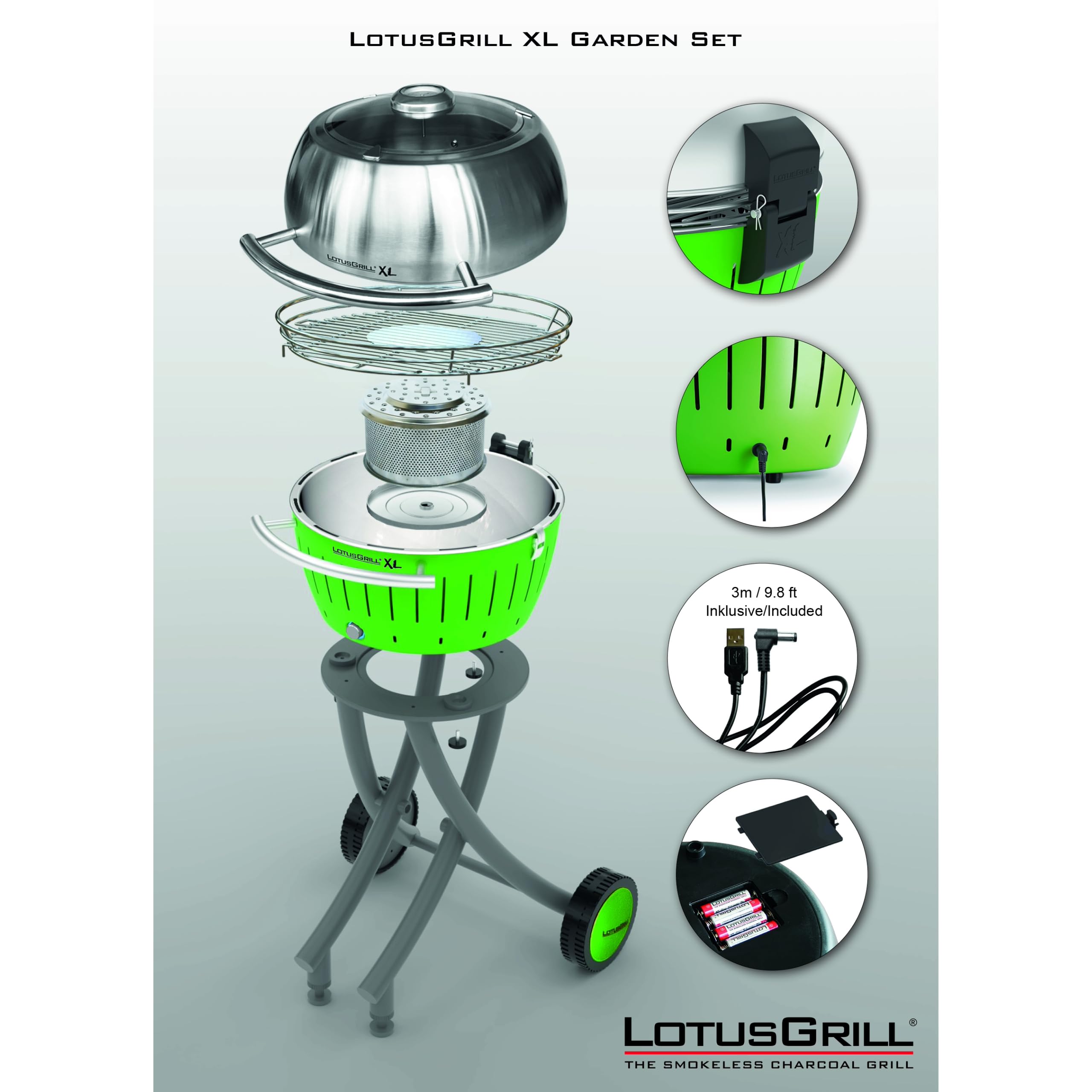 lotusgrill-xl-gartengrill-set-mit-grillwagen-und-edelstahl-haube-limettengr-n image 4