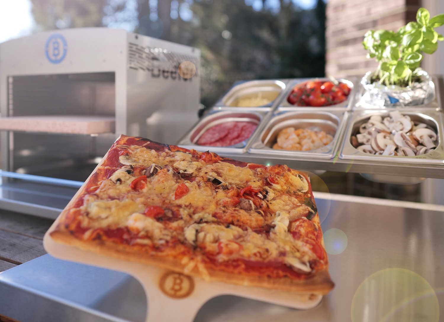 beefer-pizzastein-set-xl-und-twin-pro-pizzastein-mit-holzschieber image 3