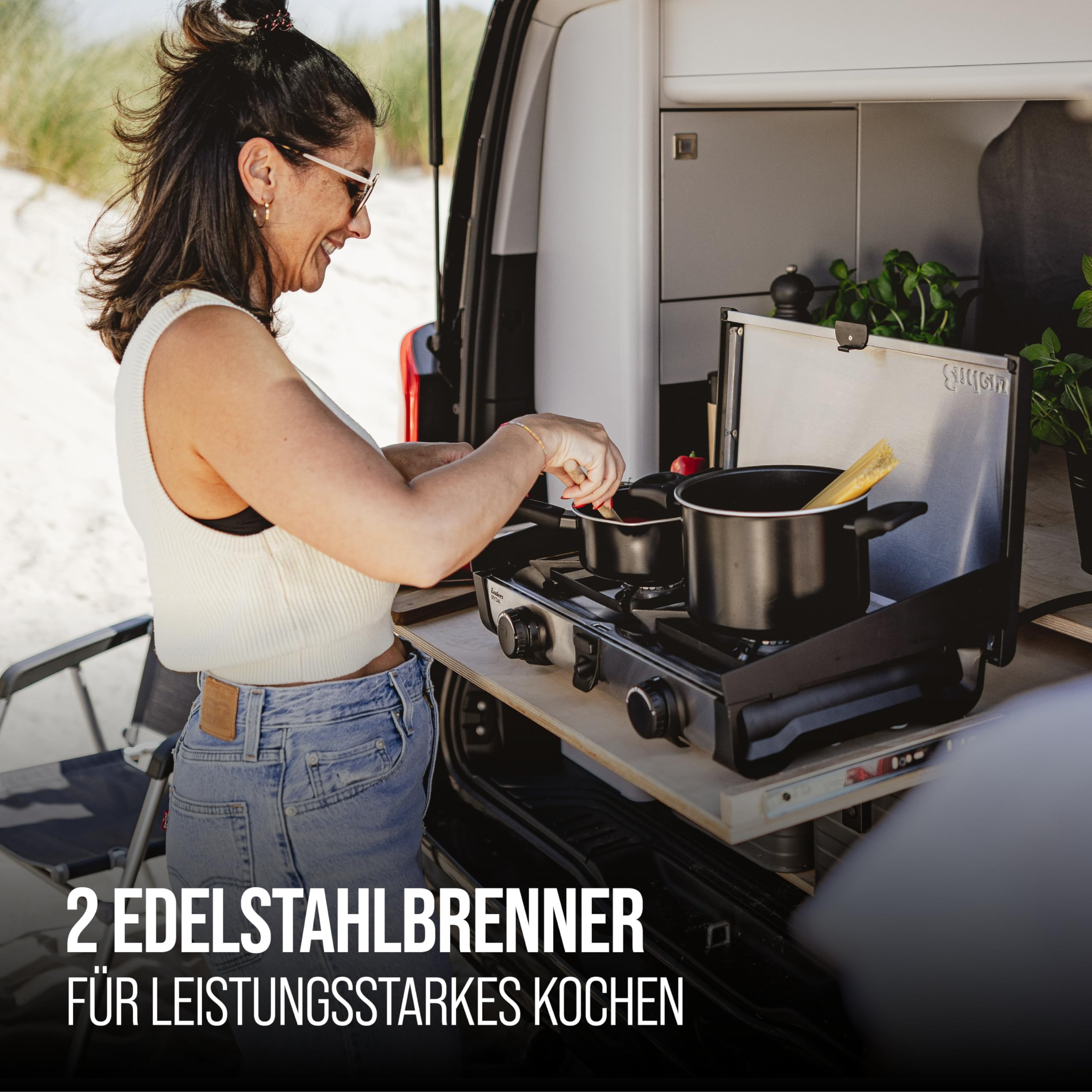 enders-ryda-2z-gp-2-flammiger-camping-gaskocher-mit-grillplatten image 2