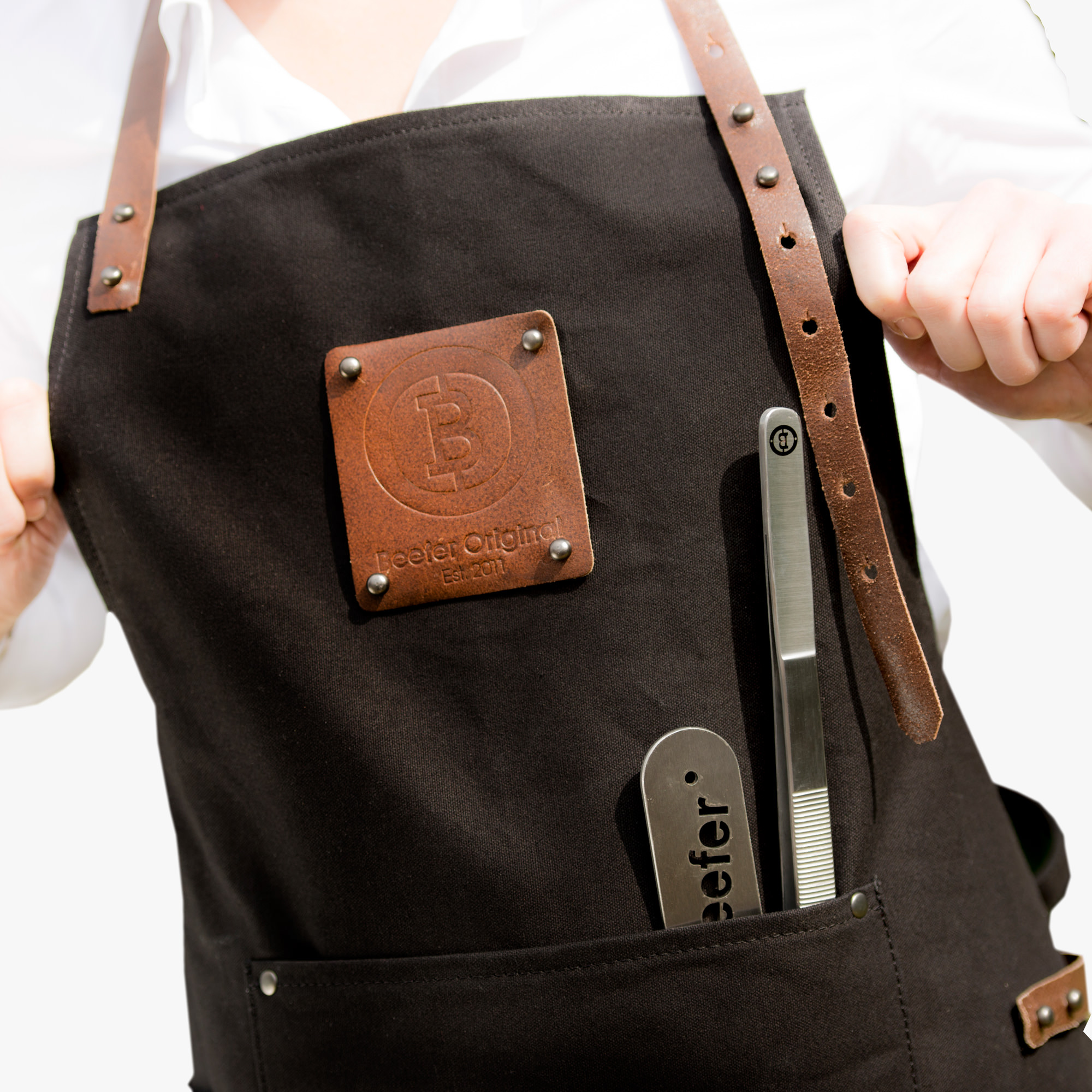 beefer-sch-rze-baumwolle-und-leder-schwarz-grillsch-rze-71-x-98-cm image 1