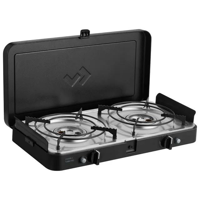 cadac-2-cook-3-turbo-stove-gas-campingkocher-grill-schwarz-gr-n-stahl-aluminium image 1