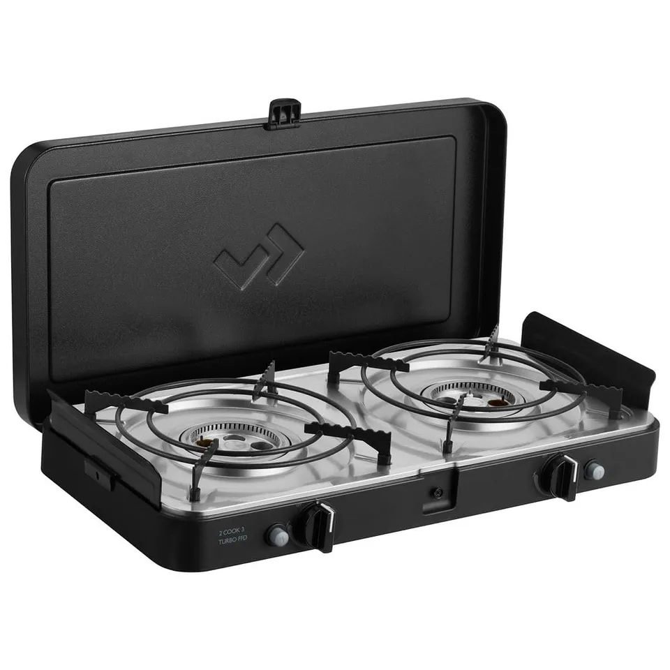 cadac-2-cook-3-turbo-stove-gas-campingkocher-grill-schwarz-gr-n-stahl-aluminium image 1