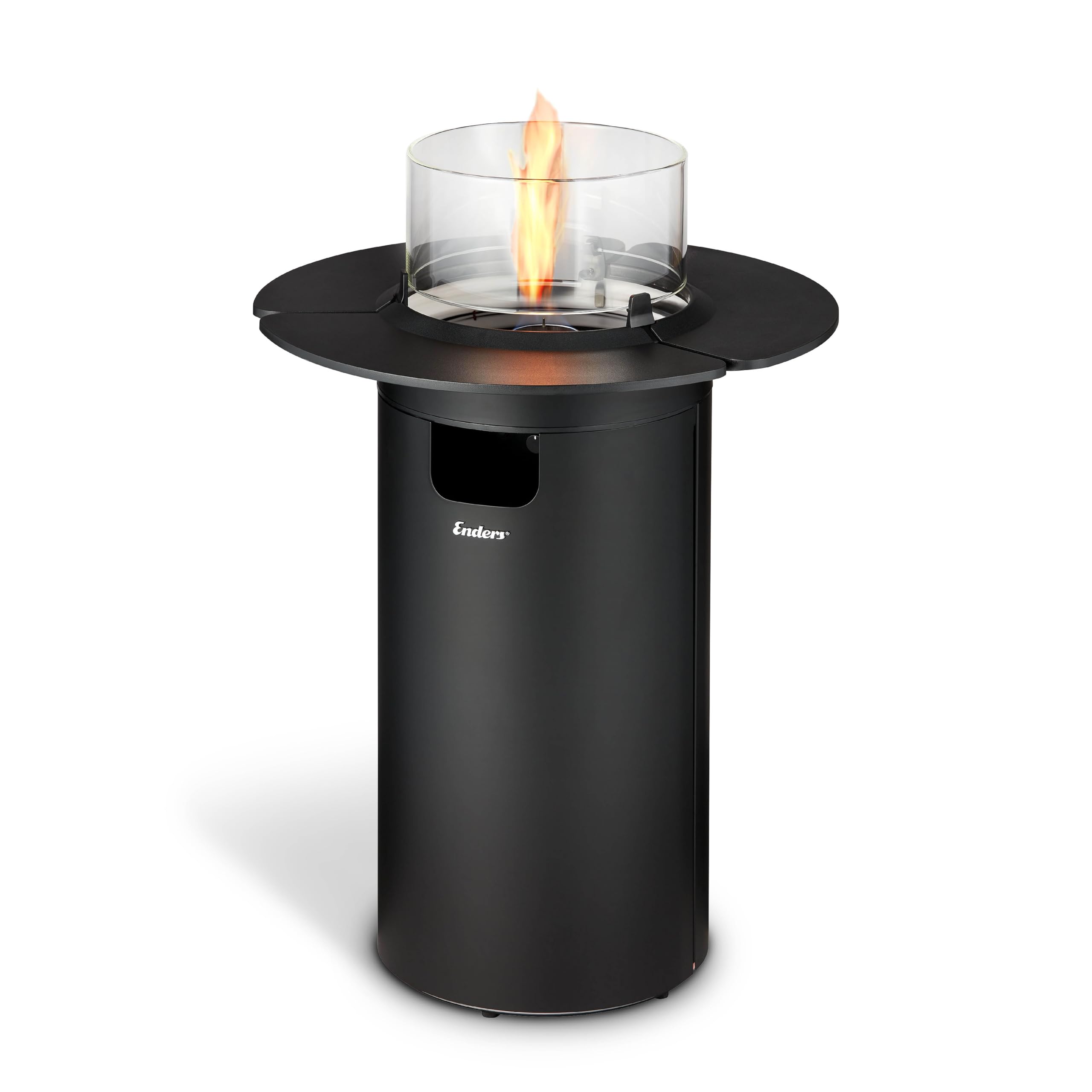 enders-nova-table-black-m-gas-terrassenfeuer-h88cm-62cm-mit-tischablage-schwarz image 1