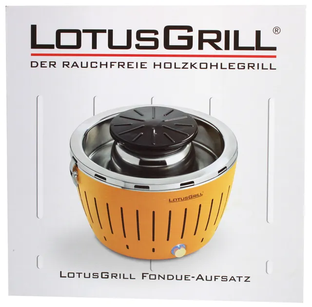 lotusgrill-fondue-aufsatz-classic-inkl-grillplatte-zangen-und-rezepte image 1