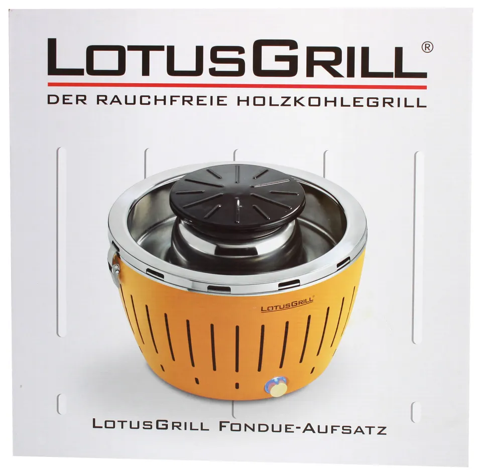 lotusgrill-fondue-aufsatz-classic-inkl-grillplatte-zangen-und-rezepte image 1