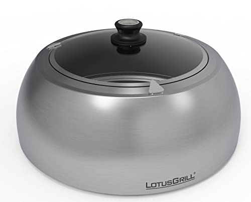 lotusgrill-grillhaube-edelstahl-classic-dk-sg-34-mit-thermometer-und-sichtglas image 2