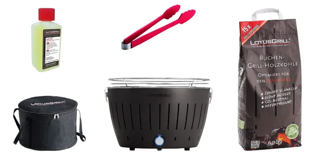 lotusgrill-classic-starter-set-anthrazitgrau-mit-usb-anschluss-holzkohlegrill-ko image 1